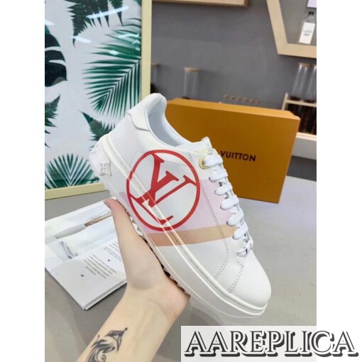 Replica Louis Vuitton White/Red Time Out Sneakers 7