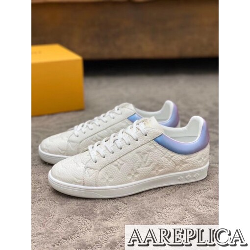 Replica Louis Vuitton Luxembourg Sneakers In White Monogram Leather 6