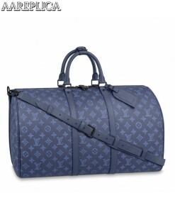 Louis+Vuitton+Keepall+Bandouliere+Duffle+50+Blue+PVC for sale