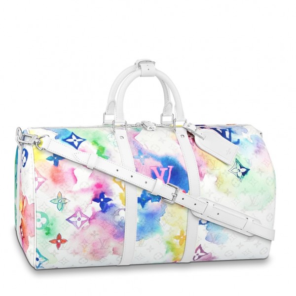 Louis Vuitton Keepall Bandouliere 50 Pastel Multicolor Duffle Weekend  Travel Bag