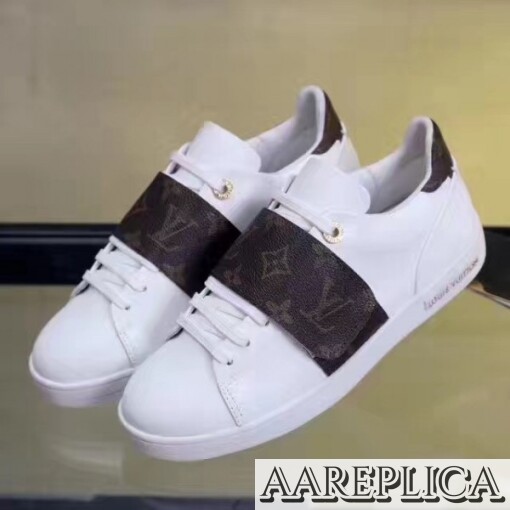 Authentic Women Louis Vuitton Frontrow Monogram Sneakers Size 7