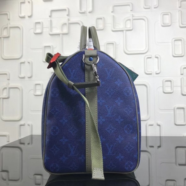 LOUIS VUITTON Monogram Outdoor Keepall Bandouliere 45 Pacific Blue