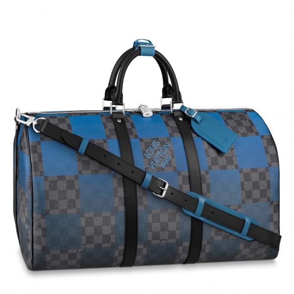 Louis Vuitton City Keepall Graphite Teal in Cowhide Leather with