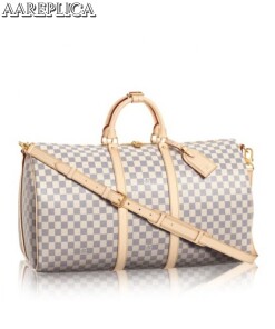Replica Louis Vuitton Keepall Bandoulière 55 Travel Bag Damier Azur N41429