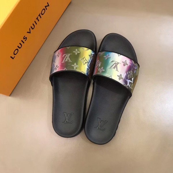 Louis Vuitton Iridescent Monogram Rubber LV Monogram Slides - Sandals,  Shoes