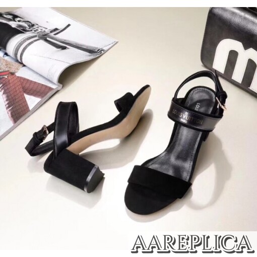 Replica Louis Vuitton Black Wordplay Sandals 6