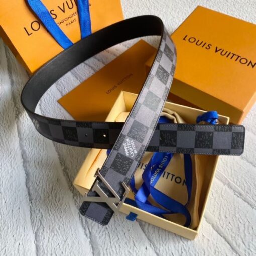 Replica Louis Vuitton LV Initials 40MM Reversible Belt Damier Graphite MP314V 6