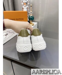 Replica Louis Vuitton Time Out Sneakers with Green Printed 2