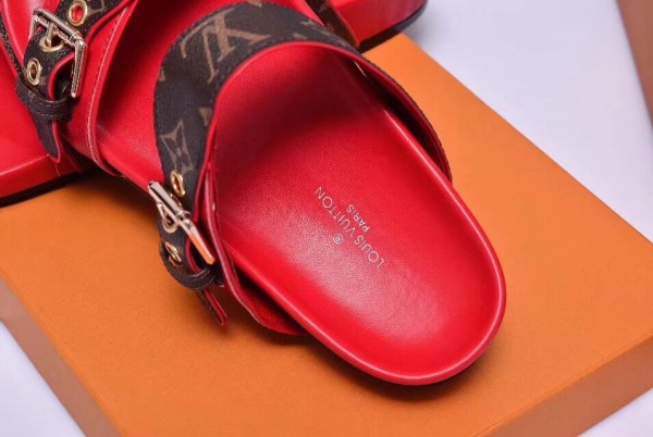 Louis Vuitton, Shoes, Louis Vuitton Beige And White Bom Dia Mule Sandals