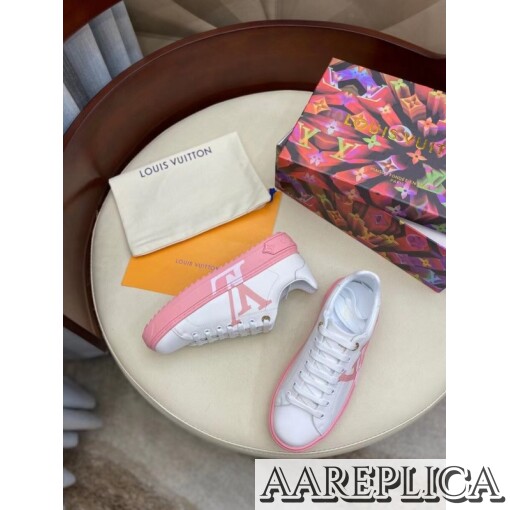 Replica Louis Vuitton White/Pink Time Out Sneakers 2