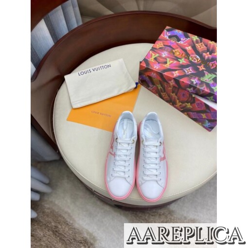 Replica Louis Vuitton White/Pink Time Out Sneakers 3