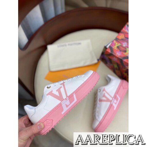 Replica Louis Vuitton White/Pink Time Out Sneakers 5