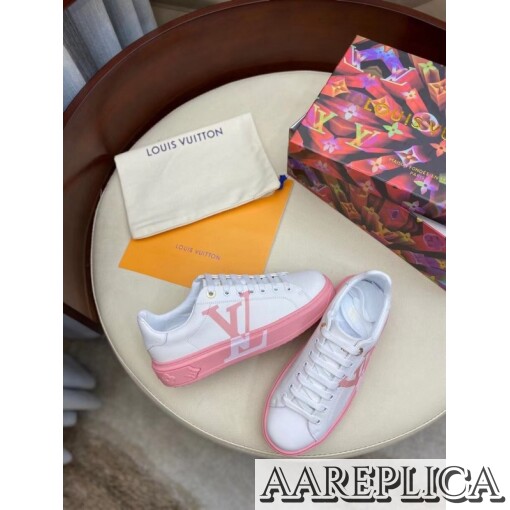 Replica Louis Vuitton White/Pink Time Out Sneakers 6