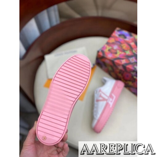 Replica Louis Vuitton White/Pink Time Out Sneakers 7