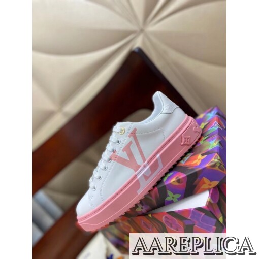 Replica Louis Vuitton White/Pink Time Out Sneakers 8