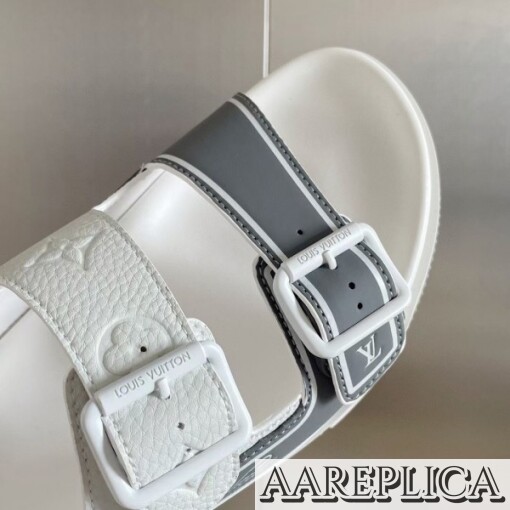 Replica Louis Vuitton LV Trainer Mules In White Leather 3
