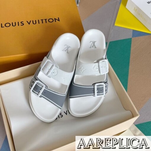 Replica Louis Vuitton LV Trainer Mules In White Leather 8
