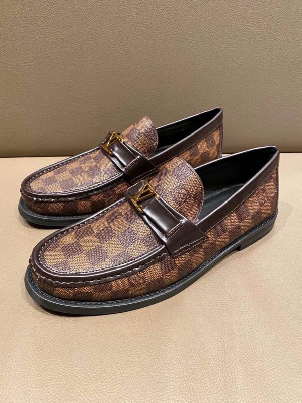 Replica Louis Vuitton Major Loafers In Damier Ebene Canvas for Sale