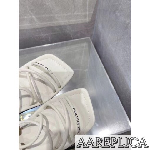 Replica Louis Vuitton Nova Flat Sandals In White Lambskin 3