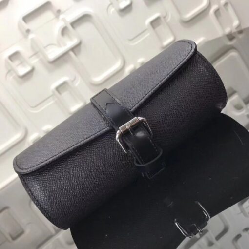 Replica Louis Vuitton 3 Watch Case Taiga Leather M32609 3
