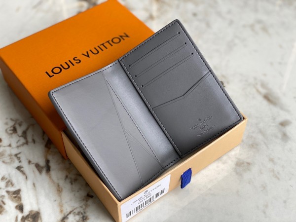 LOUIS VUITTON Pocket Organizer Monogram Shadow Calf Leather Black