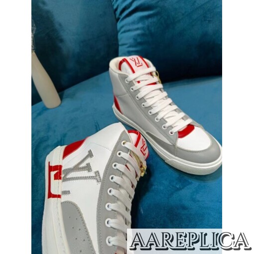 Replica Louis Vuitton Charlie Sneakers In White Leather With Black Detail