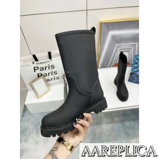 Replica Louis Vuitton Territory Flat Half Boots In Black Leather 4