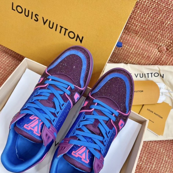 Louis Vuitton Trainer Glitter Black Men's Sneakers Shoes