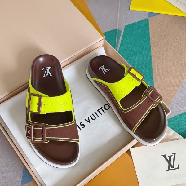 Buy Replica Louis Vuitton LVXNBA LV Trainer Mule Sandals In Red
