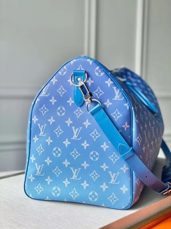 Louis Vuitton Keepall Bandouliere Clouds Monogram 50 Blue in