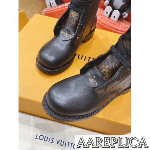 Replica Louis Vuitton Metropolis Flat Ranger Boots In Black Leather 6