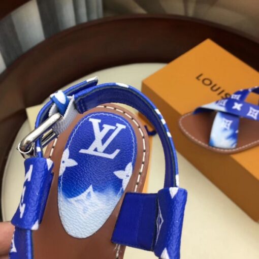 Replica Louis Vuitton LV Escale Palma Flat Sandals Blue 4