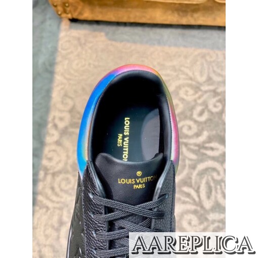 Replica Louis Vuitton Luxembourg Sneakers In Black Monogram Leather 6