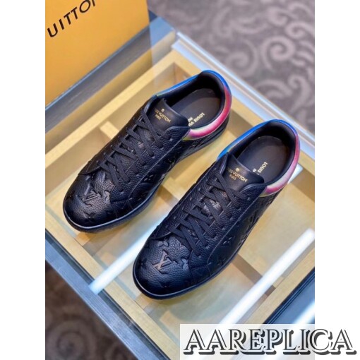 Replica Louis Vuitton Luxembourg Sneakers In Black Monogram Leather 8
