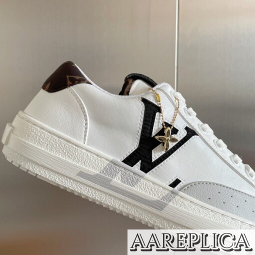 Replica Louis Vuitton Charlie Sneakers In White Leather With Black Detail 5