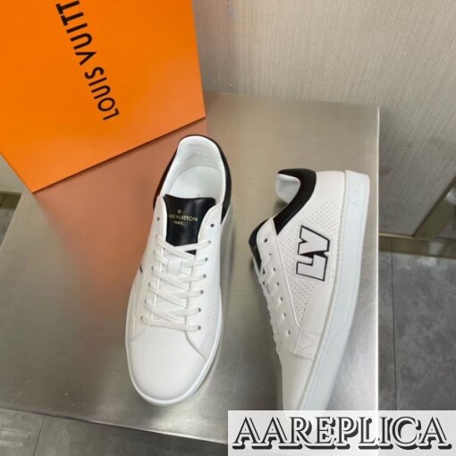 Replica Louis Vuitton Luxembourg Sneakers with Black Leather Heel 6