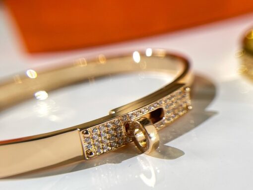 Hermes Kelly Bracelet Replica With Diamonds 9