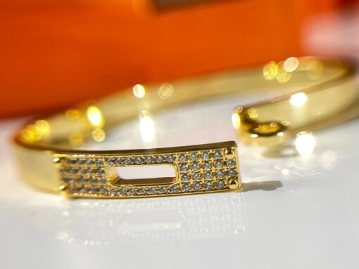 Hermes Kelly Bracelet Replica With Diamonds 10
