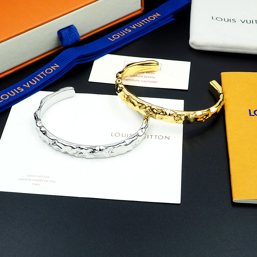 Louis Vuitton Monogram Nanogram Two Tone Cuff Bracelet