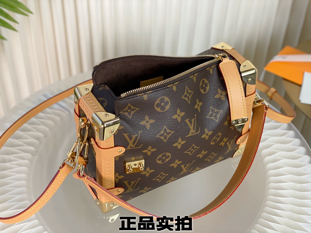 Louis Vuitton Monogram Side Trunk Brown in Coated Canvas with Gold