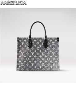 Replica Louis Vuitton ONTHEGO MM Bag Monogram Jacquard Denim M46448