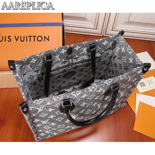 Replica Louis Vuitton ONTHEGO MM Bag Monogram Jacquard Denim M46448 9