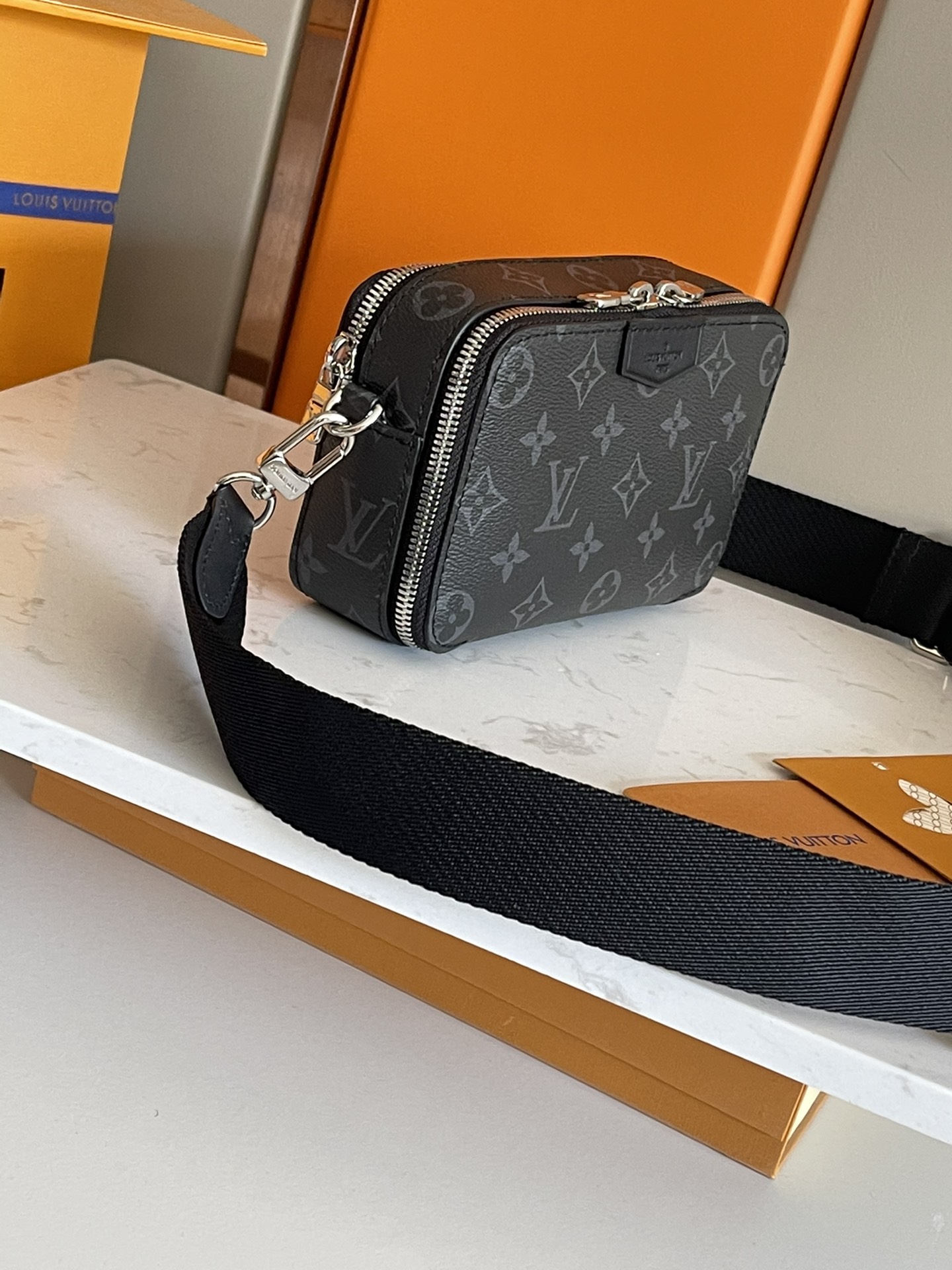 S-Lock Vertical Wearable Wallet Monogram Macassar Canvas - Bags