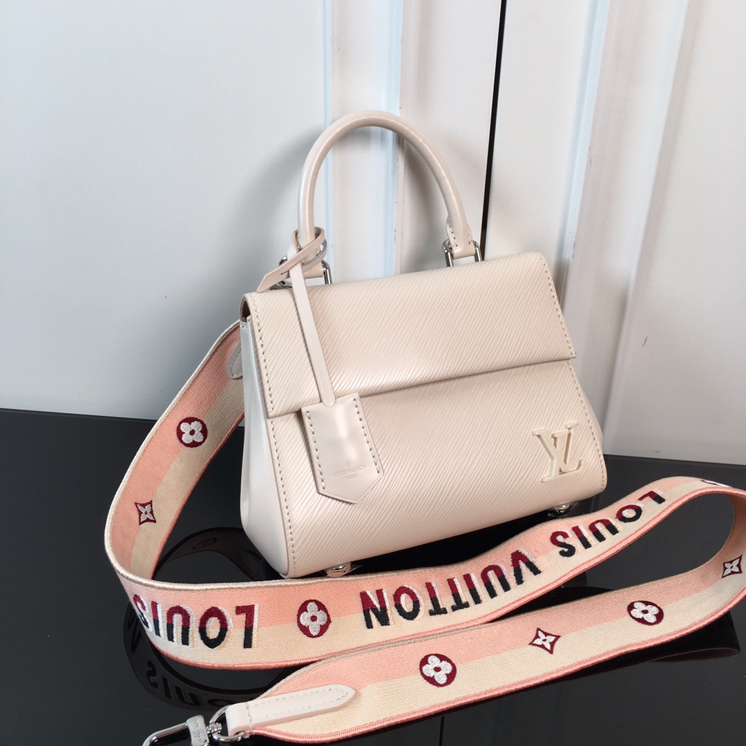 Louis Vuitton LV Women Cluny Mini Handbag Quartz Epi Grained