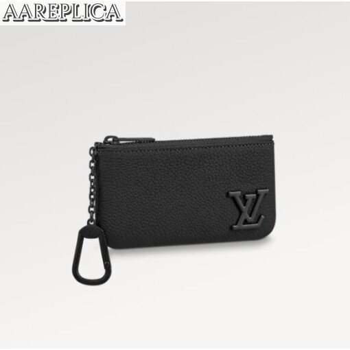 Replica Louis Vuitton Key Pouch Black Aerogram cowhide leather M81031