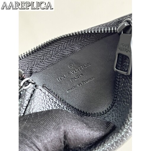 Replica Louis Vuitton Key Pouch Black Aerogram cowhide leather M81031 7