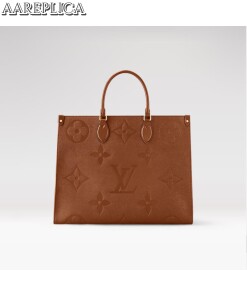 Replica Louis Vuitton LV ONTHEGO GM Cognac Brown Bag M46134