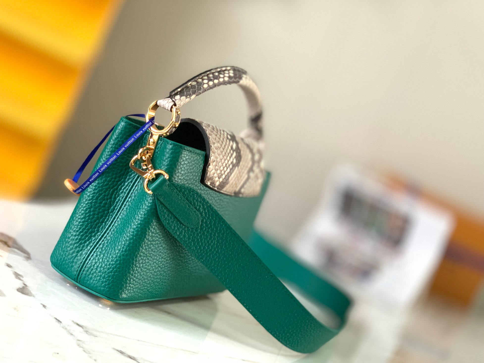 Louis Vuitton Emeraud Python Capucines BB Bag