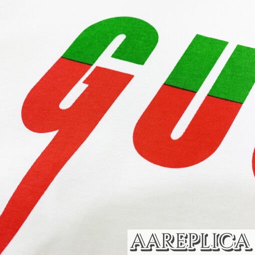 Replica GG T-shirt with Gucci Blade print White 5