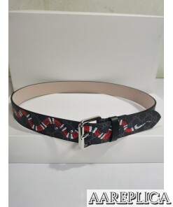 Replica Gucci GG Belt With Kingsnake Print 2